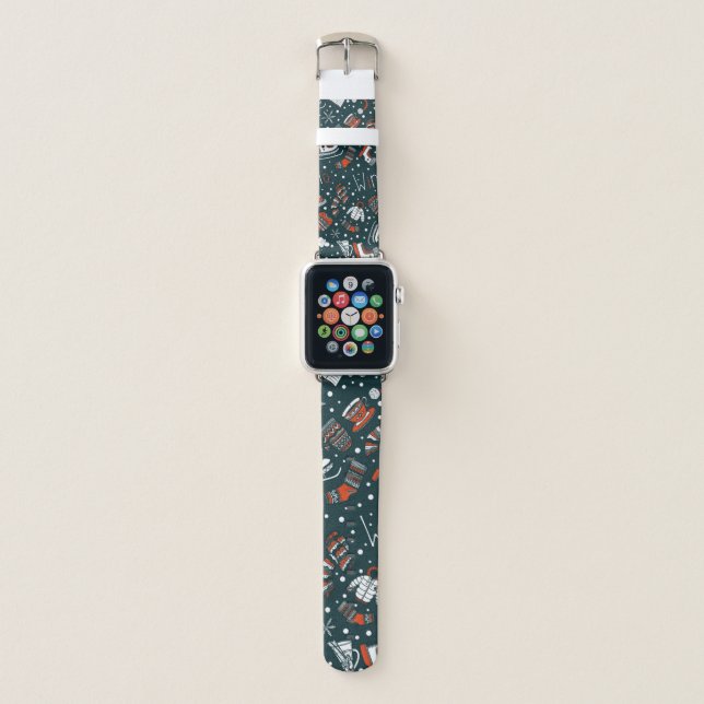 Winter theme pattern apple watch band (Front)