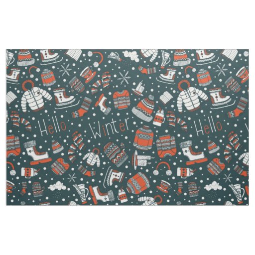 Winter theme pattern fabric