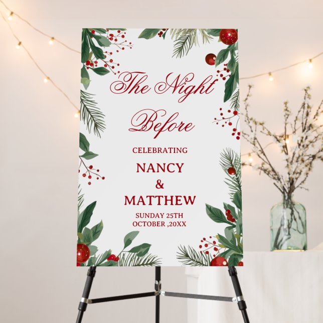 Winter Theme Rehearsal Dinner Welcome Sign (In Situ (Stand))
