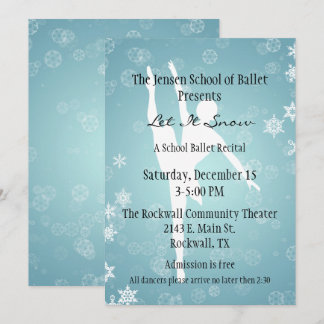 Winter Themed Ballet Dance Recital Invitation