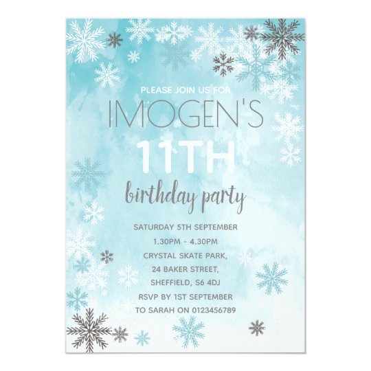 Invitations & Announcements Winter Birthday Party Invite Template