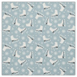 Winter themed pattern with ice skates fabric