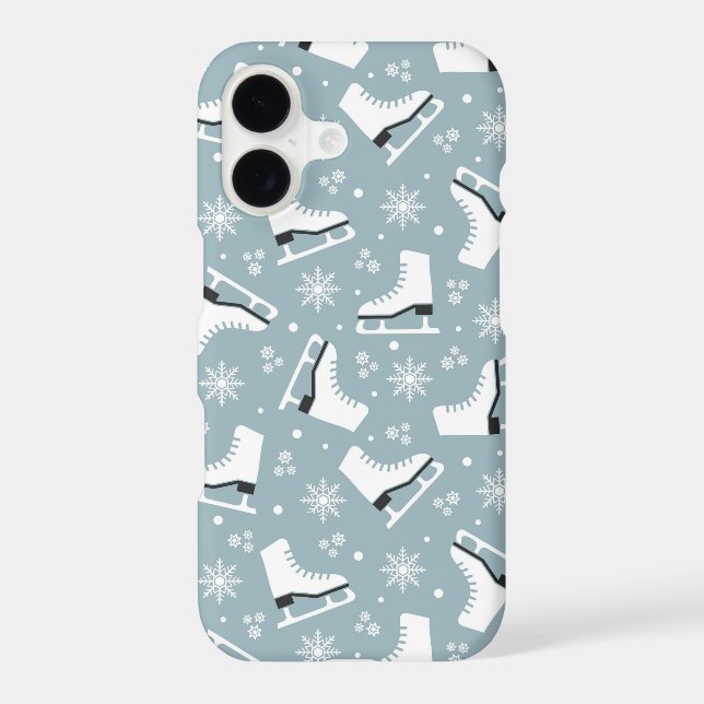 Winter themed pattern with ice skates iphone case (Back)