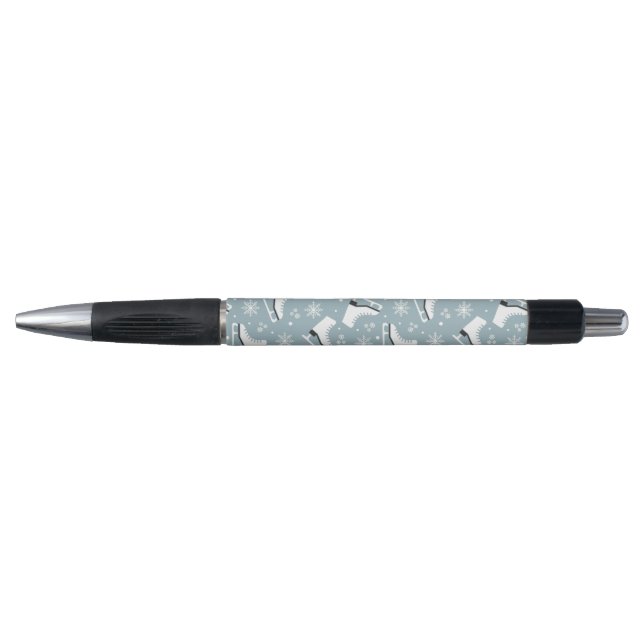 Winter themed pattern with ice skates pen (Front)