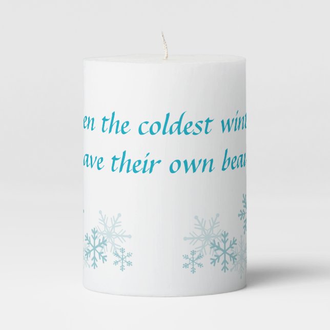 Winter Themed Pillar Candle (Front)