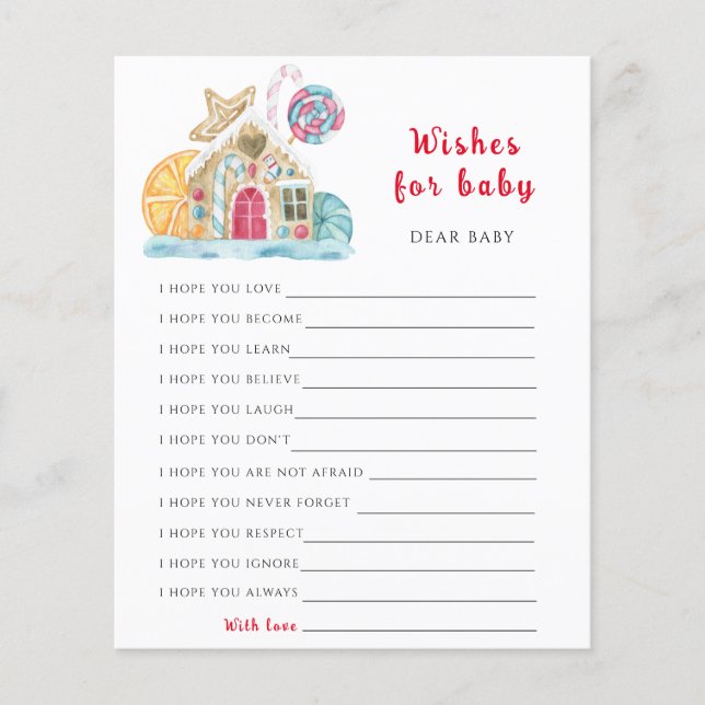 Winter themes Party game | wishes for baby (Front)