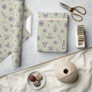 Winter Things Wrapping Paper - Tea + Plum