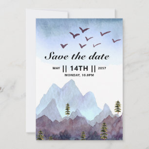Winter Thistle Wedding Invitation Card Vector