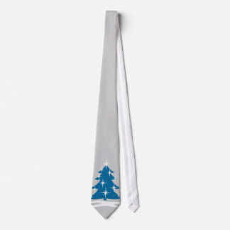 Winter Tie Blue Christmas Tree Festive Holiday Tie