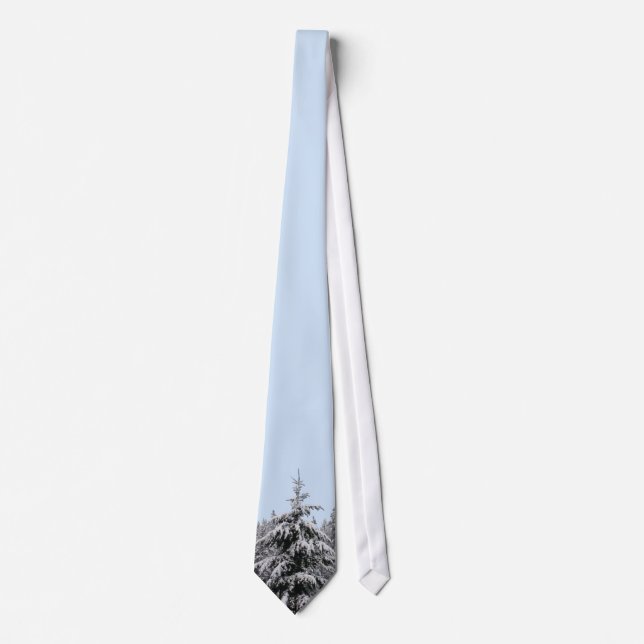 Winter Tie Snow Forest Wonderland Holiday Tie (Front)