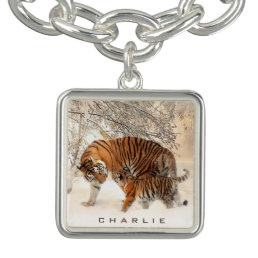Winter Tigers custom name charm / bracelet