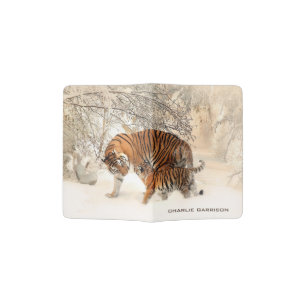 Winter Tigers custom name passport cover
