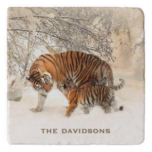 Winter Tigers custom name trivets