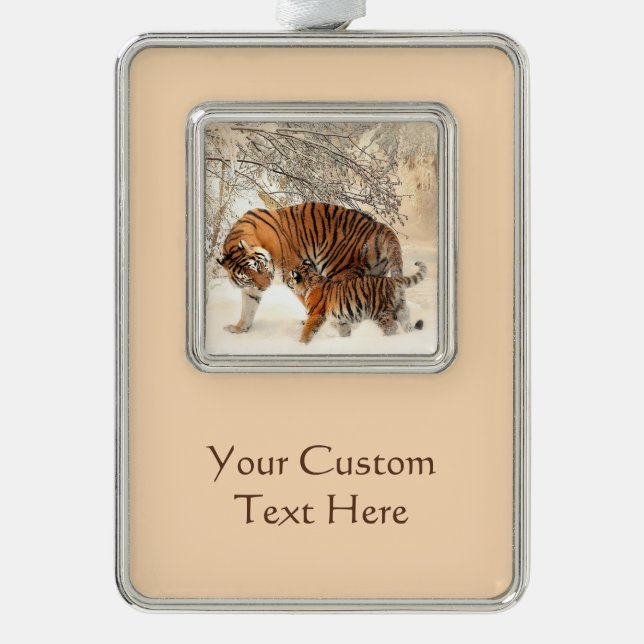 Winter Tigers custom ornament (Front)