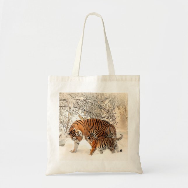 Winter Tigers custom tote bags (Front)