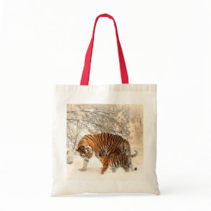 Winter Tigers custom tote bags