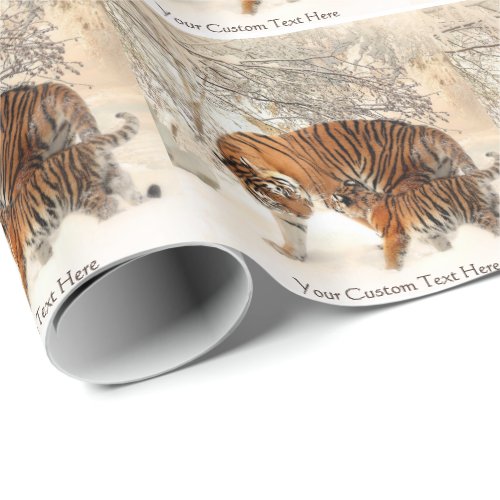 Winter Tigers custom wrapping paper