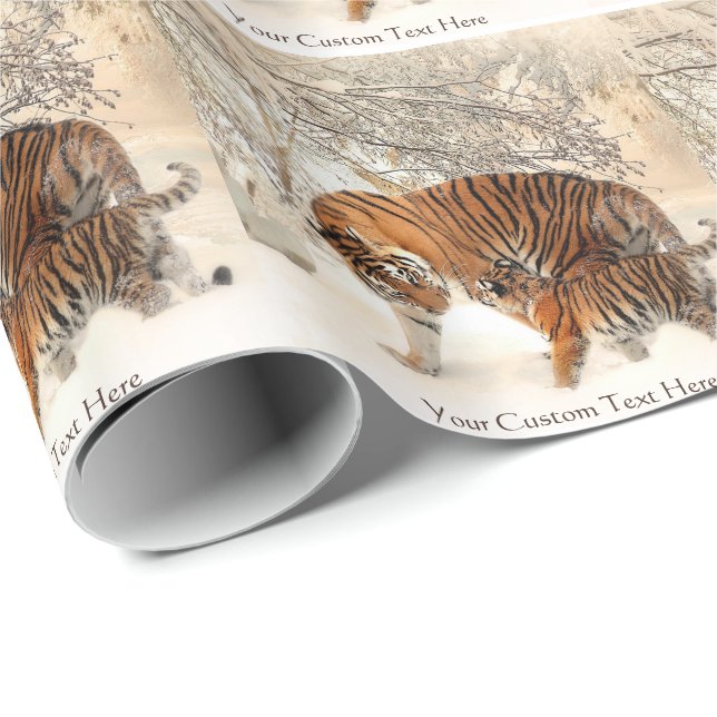Winter Tigers custom wrapping paper (Roll Corner)
