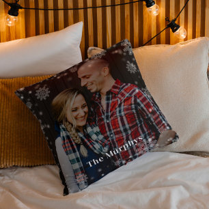 Winter Time Custom Photo Throw Pillow