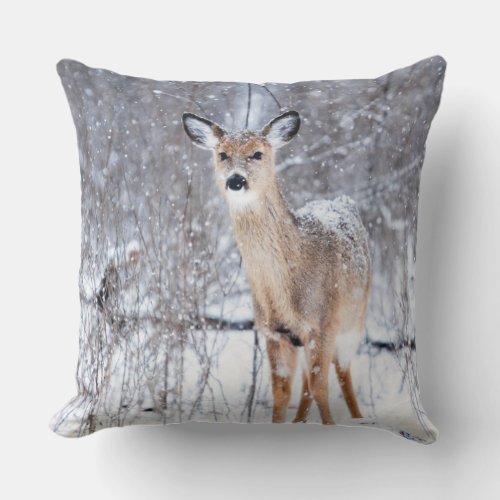 Winter Time Deer Pillow