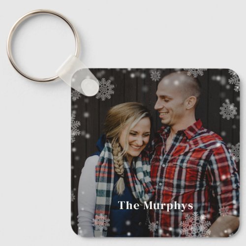 Winter Time Personalized Photo Keychain