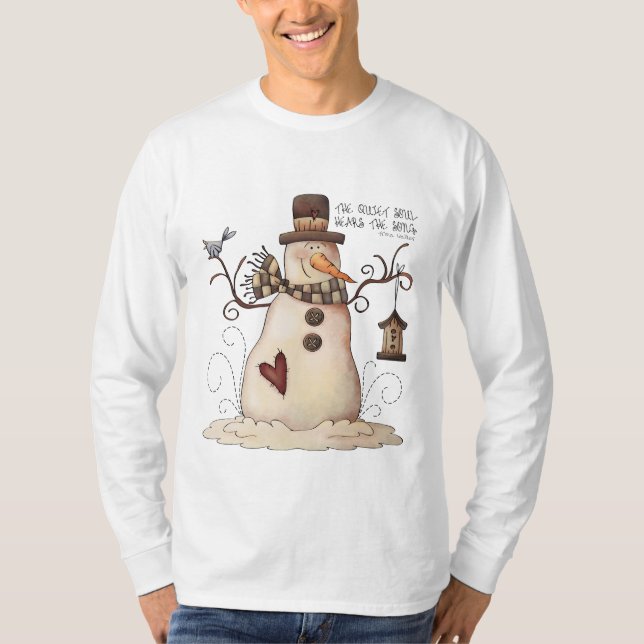 Winter time snowman mens t-shirt (Front)
