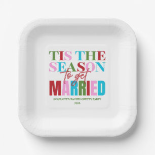 Winter Tis The Season To Get Married Bachelorette Paper Plates