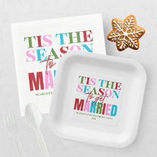 Winter Tis The Season To Get Married Bachelorette Paper Plates