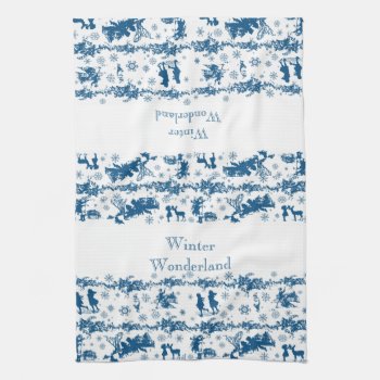 Winter Toile Kitchen Towel by Considernature at Zazzle