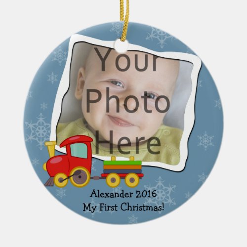 Winter Toy Train Baby or Kids Christmas Ornament