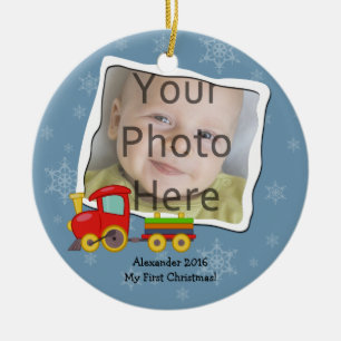 Winter Toy Train Snowflakes Christmas Ornament