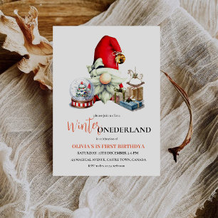 Winter Toys Scandinavia Cute Birthday Party 1st Invitation