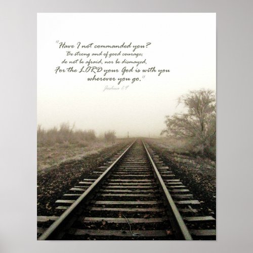 Winter Tracks Scene and Scripture 11x14 Poster