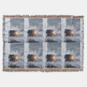 Winter train Throw Blanket