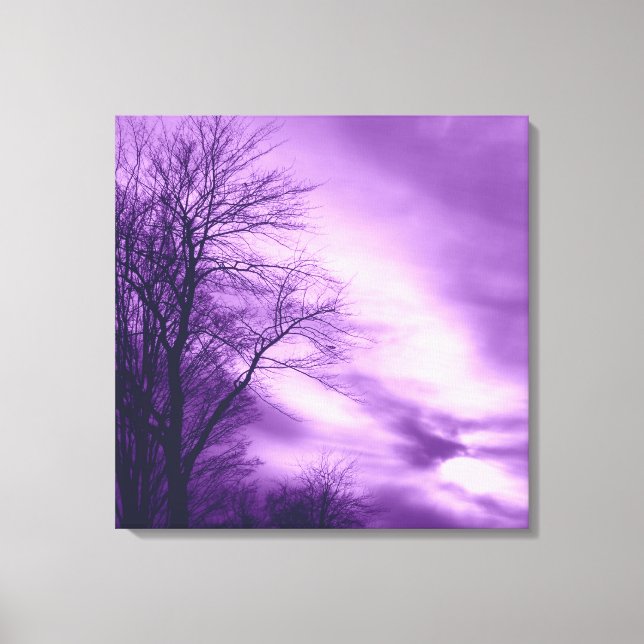Winter Tree and Sky in Purple Wrapped Canvas Print (Front)