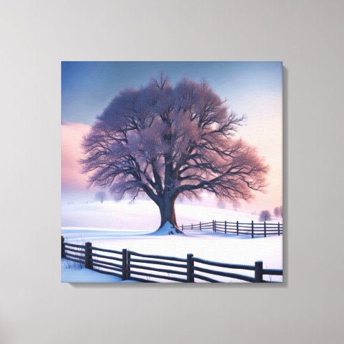 Winter Tree At Dawn Canvas Print