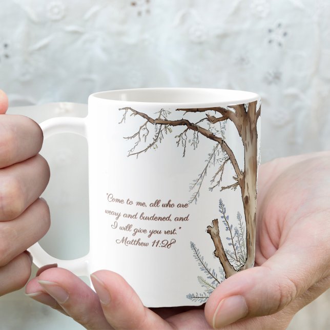 Winter Tree Bible Verse Customizable  Coffee Mug (Creator Uploaded)