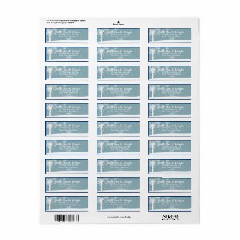 Winter Tree Birds On Blue Address Labels | Zazzle