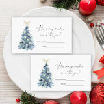 Winter tree bow Guess how many candies Enclosure Card<br><div class="desc">Design features a modern calligraphy script font,  snowflakes and watercolor forest tree.  Matching items available.</div>