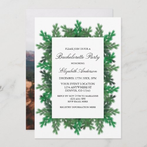 Winter Tree Branches Photo Bachelorette Party Invitation