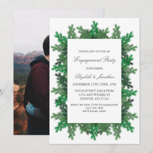 Winter Tree Branches Photo Engagement Party Invitation