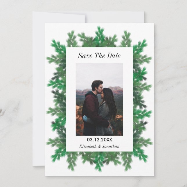 Winter Tree Branches Photo Save The Date (Front)