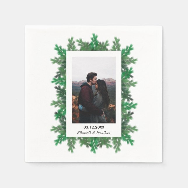 Winter Tree Branches Photo Wedding Napkins (Front)