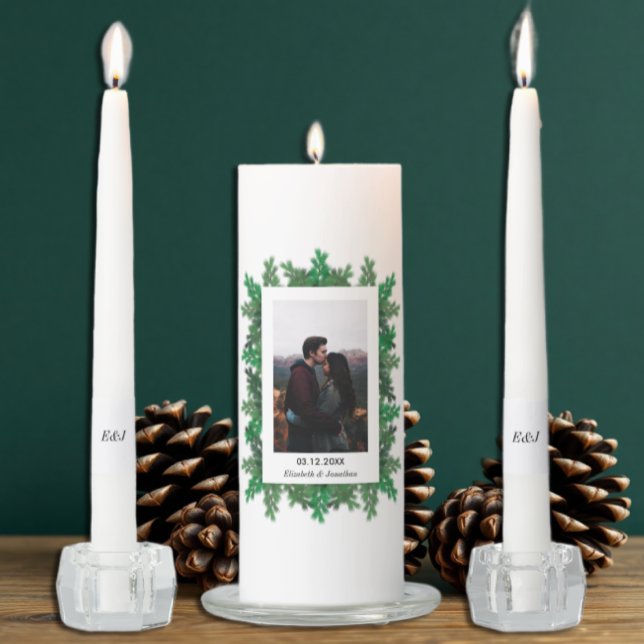 Winter Tree Branches Photo Wedding Unity Candle Set (Creator Uploaded)