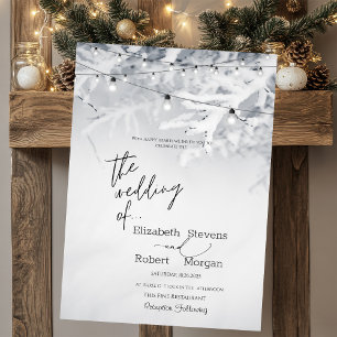 Winter Tree Branches Snow Wedding Invitation