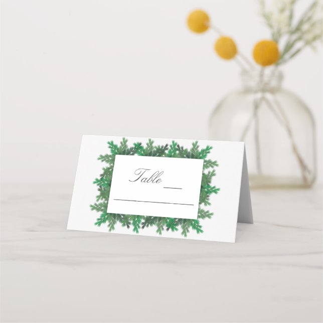 Winter Tree Branches Wedding Place Card (Front)