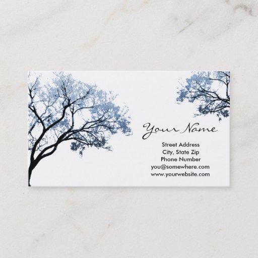 Customizable Winter Tree Business Cards