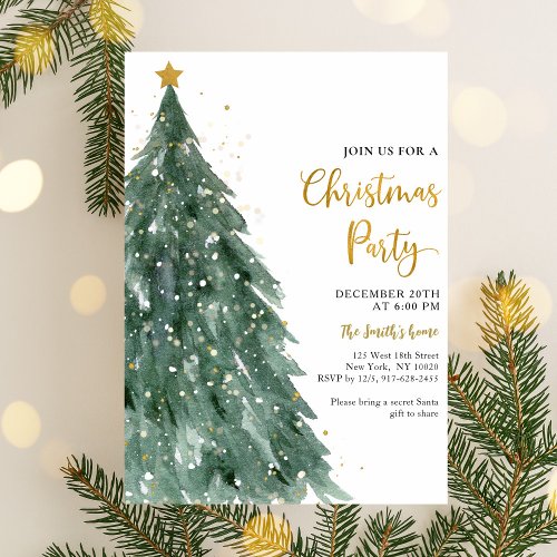 Winter Tree Christmas Party Invitation