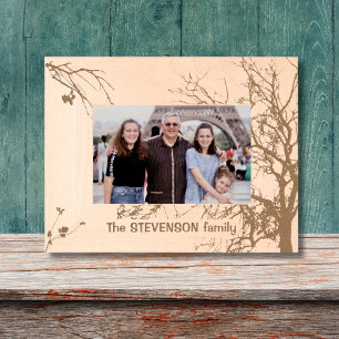 Winter Tree Family Name Laser Etched Picture Frame