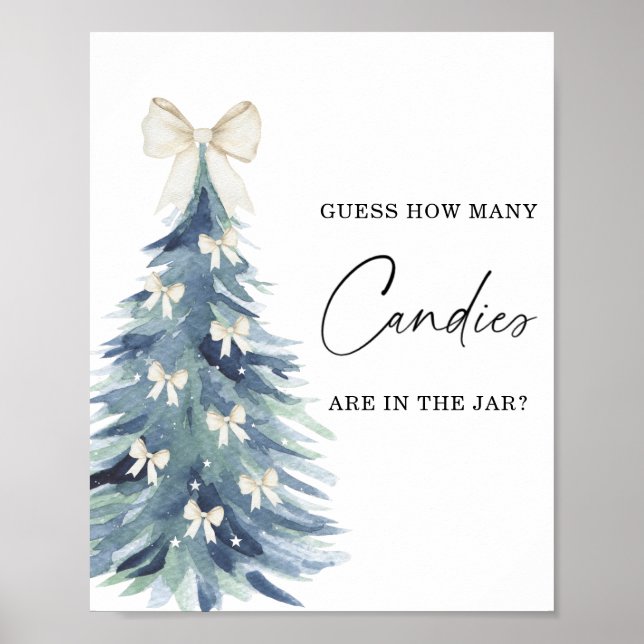Winter tree Guess how many candies Poster (Front)